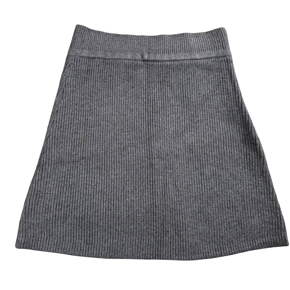 Zara Ribbed Knit‎ Skirt Women Small Grey A-Line Mini Casual Minimalist Cozy